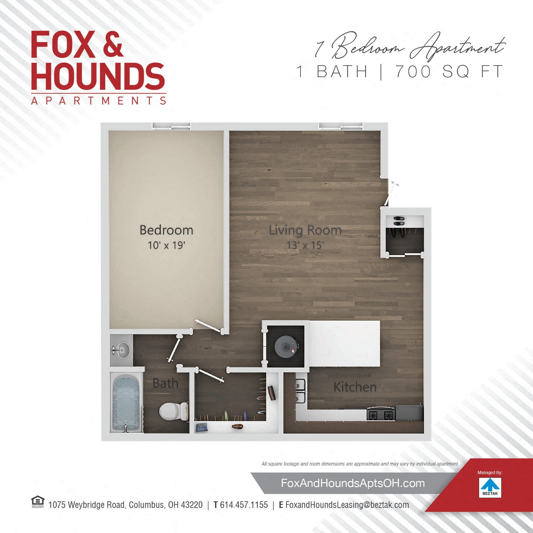 1 Bedroom floor plan